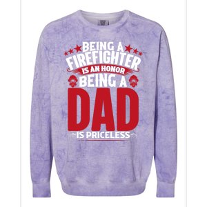 Being A Firefighter Is An Honor Being A Grandpa Is Priceless Gift Colorblast Crewneck Sweatshirt