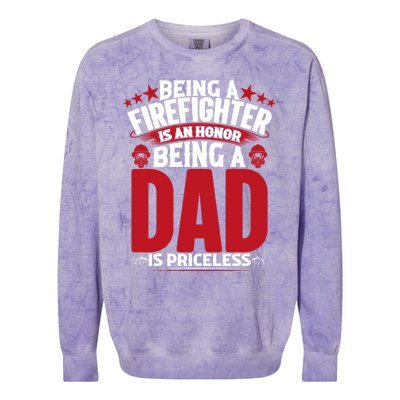 Being A Firefighter Is An Honor Being A Grandpa Is Priceless Gift Colorblast Crewneck Sweatshirt