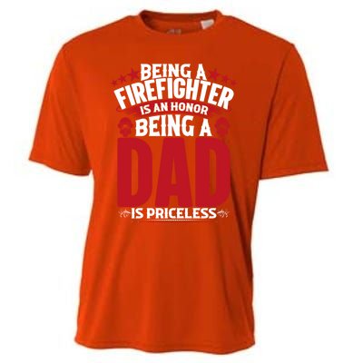 Being A Firefighter Is An Honor Being A Grandpa Is Priceless Gift Cooling Performance Crew T-Shirt