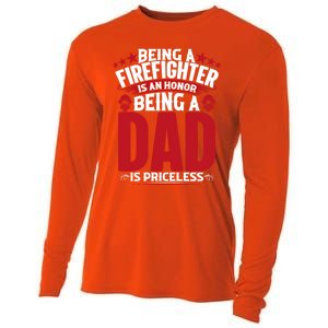 Being A Firefighter Is An Honor Being A Grandpa Is Priceless Gift Cooling Performance Long Sleeve Crew