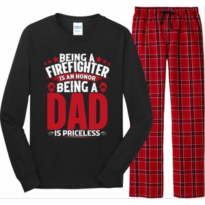 Being A Firefighter Is An Honor Being A Grandpa Is Priceless Gift Long Sleeve Pajama Set