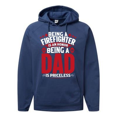 Being A Firefighter Is An Honor Being A Grandpa Is Priceless Gift Performance Fleece Hoodie