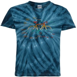 Bicycle Anatomy Funny Cycling Cute Biking Biker Kids Tie-Dye T-Shirt