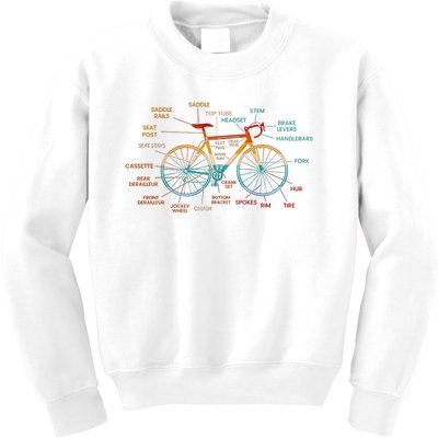 Bicycle Anatomy Funny Cycling Cute Biking Biker Kids Sweatshirt