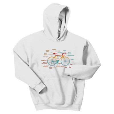 Bicycle Anatomy Funny Cycling Cute Biking Biker Kids Hoodie