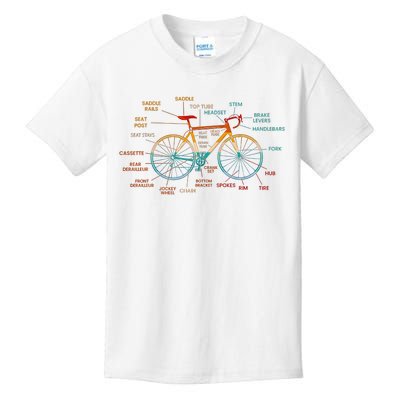 Bicycle Anatomy Funny Cycling Cute Biking Biker Kids T-Shirt