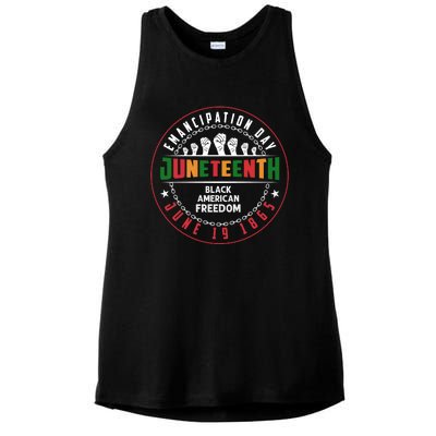 Black American Freedom Juneteenth Graphics Plus Size Shirts For Men Women Family Ladies PosiCharge Tri-Blend Wicking Tank