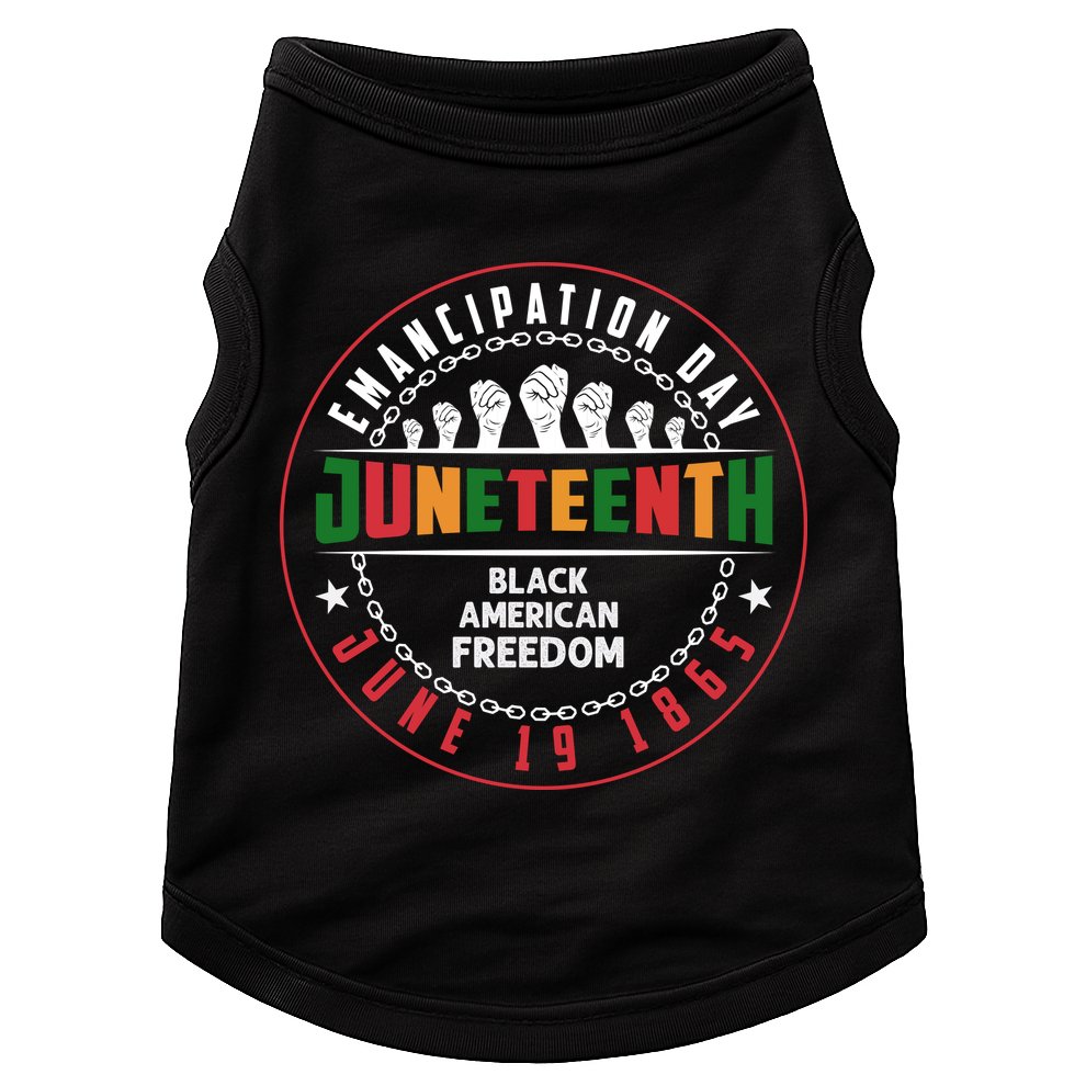 Black American Freedom Juneteenth Graphics Plus Size Shirts For Men Women Family Doggie Tank