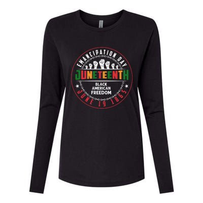 Black American Freedom Juneteenth Graphics Plus Size Shirts For Men Women Family Womens Cotton Relaxed Long Sleeve T-Shirt