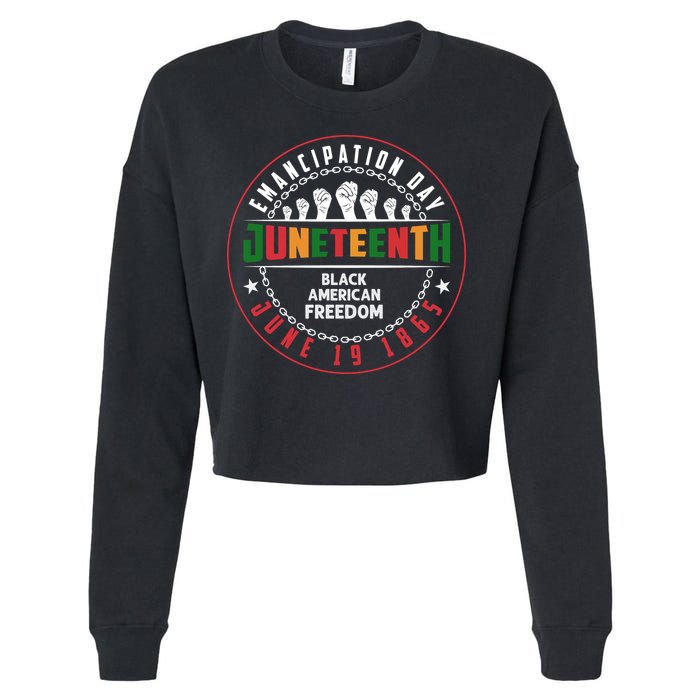 Black American Freedom Juneteenth Graphics Plus Size Shirts For Men Women Family Cropped Pullover Crew