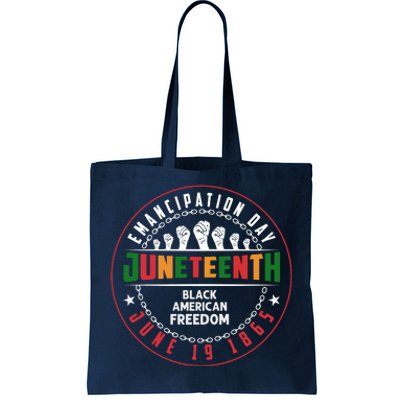 Black American Freedom Juneteenth Graphics Plus Size Shirts For Men Women Family Tote Bag