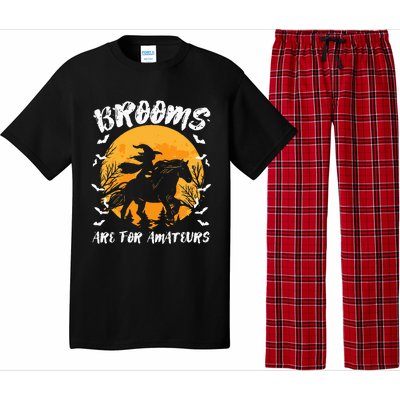 Brooms Are For Amateurs Halloween Horse Witch Equestrian Pajama Set