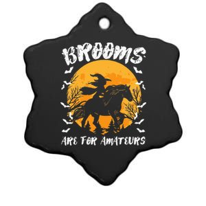 Brooms Are For Amateurs Halloween Horse Witch Equestrian Ceramic Star Ornament