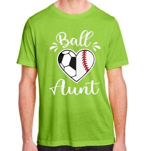 Ball Aunt Funny Baseball Softball Heart Aunt Life Funny Gift Adult ChromaSoft Performance T-Shirt