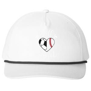 Ball Aunt Funny Baseball Softball Heart Aunt Life Funny Gift Snapback Five-Panel Rope Hat