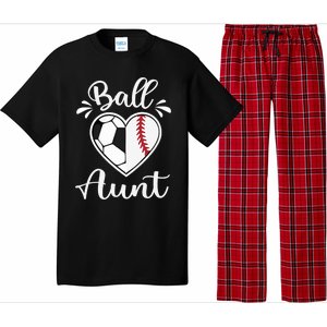 Ball Aunt Funny Baseball Softball Heart Aunt Life Funny Gift Pajama Set