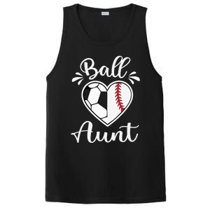 Ball Aunt Funny Baseball Softball Heart Aunt Life Funny Gift PosiCharge Competitor Tank