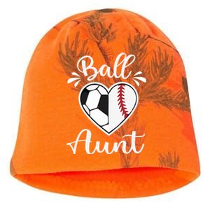 Ball Aunt Funny Baseball Softball Heart Aunt Life Funny Gift Kati - Camo Knit Beanie