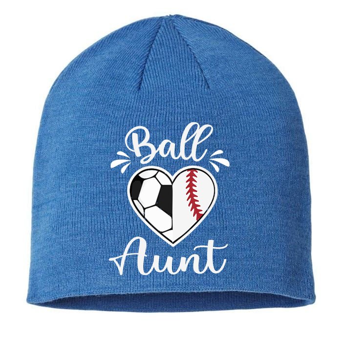 Ball Aunt Funny Baseball Softball Heart Aunt Life Funny Gift Sustainable Beanie