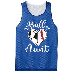 Ball Aunt Funny Baseball Softball Heart Aunt Life Funny Gift Mesh Reversible Basketball Jersey Tank