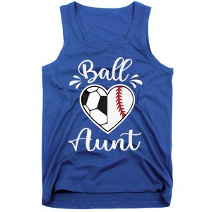 Ball Aunt Funny Baseball Softball Heart Aunt Life Funny Gift Tank Top