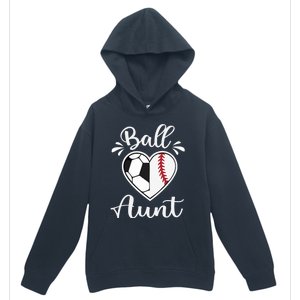 Ball Aunt Funny Baseball Softball Heart Aunt Life Funny Gift Urban Pullover Hoodie