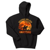 Brooms Are For Amateurs Halloween Horse Riding Kids Hoodie