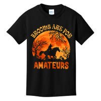 Brooms Are For Amateurs Halloween Horse Riding Kids T-Shirt