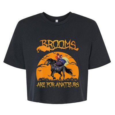 Brooms Are For Amateurs, Horse Riding Outfit Halloween Bella+Canvas Jersey Crop Tee