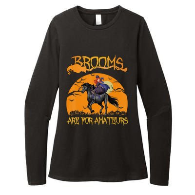 Brooms Are For Amateurs, Horse Riding Outfit Halloween Womens CVC Long Sleeve Shirt