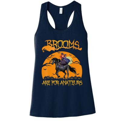 Brooms Are For Amateurs, Horse Riding Outfit Halloween Women's Racerback Tank