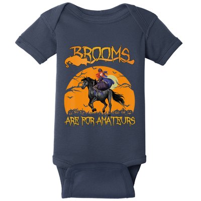 Brooms Are For Amateurs, Horse Riding Outfit Halloween Baby Bodysuit