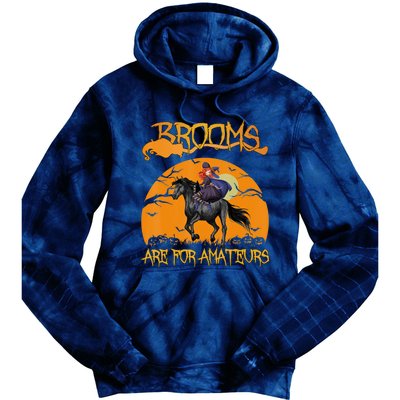 Brooms Are For Amateurs, Horse Riding Outfit Halloween Tie Dye Hoodie