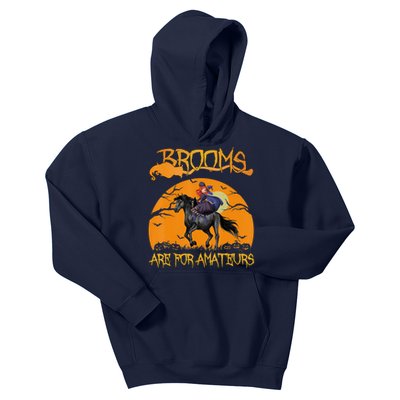 Brooms Are For Amateurs, Horse Riding Outfit Halloween Kids Hoodie