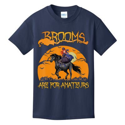 Brooms Are For Amateurs, Horse Riding Outfit Halloween Kids T-Shirt