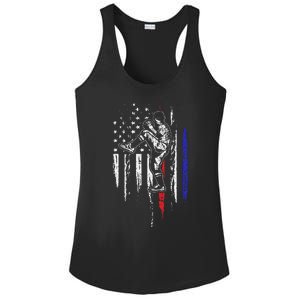 Baseball American Flag Pitcher USA Pitching 4th Of July Gift Ladies PosiCharge Competitor Racerback Tank