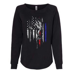 Baseball American Flag Pitcher USA Pitching 4th Of July Gift Womens California Wash Sweatshirt