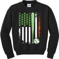 Baseball America Flag Patrick Day Kids Sweatshirt