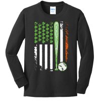 Baseball America Flag Patrick Day Kids Long Sleeve Shirt