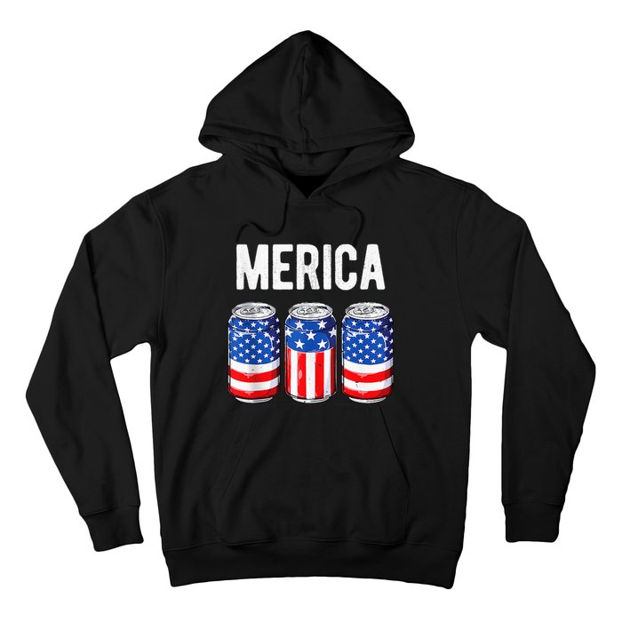 beer american flag 4th of july  merica usa drinking Hoodie