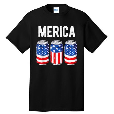 beer american flag 4th of july  merica usa drinking Tall T-Shirt