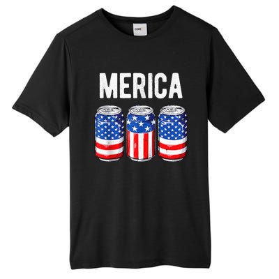 beer american flag 4th of july  merica usa drinking Tall Fusion ChromaSoft Performance T-Shirt