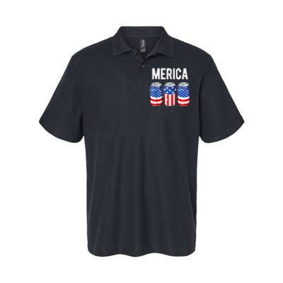 beer american flag 4th of july  merica usa drinking Softstyle Adult Sport Polo