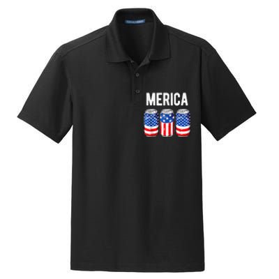 beer american flag 4th of july  merica usa drinking Dry Zone Grid Polo