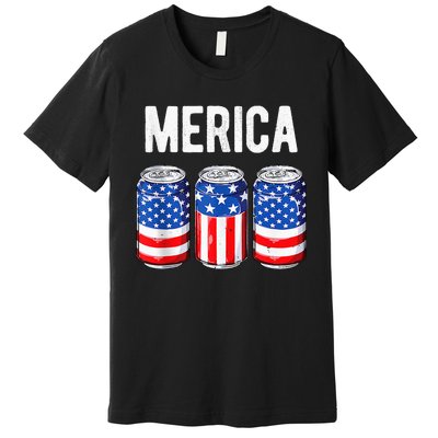 beer american flag 4th of july  merica usa drinking Premium T-Shirt