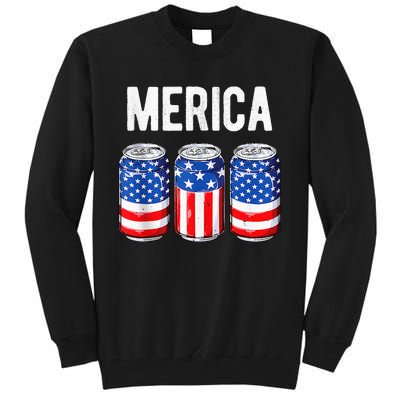 beer american flag 4th of july  merica usa drinking Tall Sweatshirt