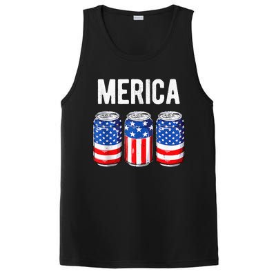 beer american flag 4th of july  merica usa drinking PosiCharge Competitor Tank