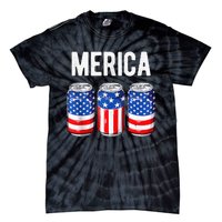 beer american flag 4th of july  merica usa drinking Tie-Dye T-Shirt