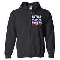 beer american flag 4th of july  merica usa drinking Full Zip Hoodie