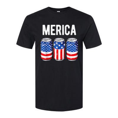 beer american flag 4th of july  merica usa drinking Softstyle CVC T-Shirt